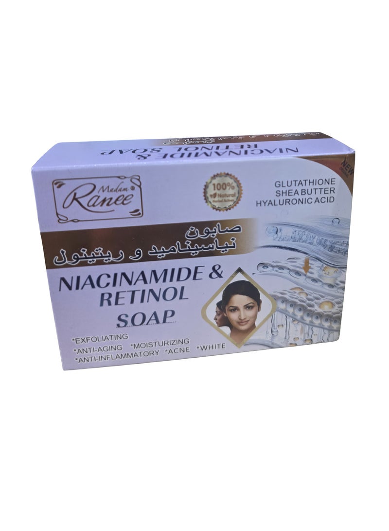 Niacinamide & Retinol Beauty Soap - Anti-Aging Formula with Glutathione and Hyaluronic Acid
